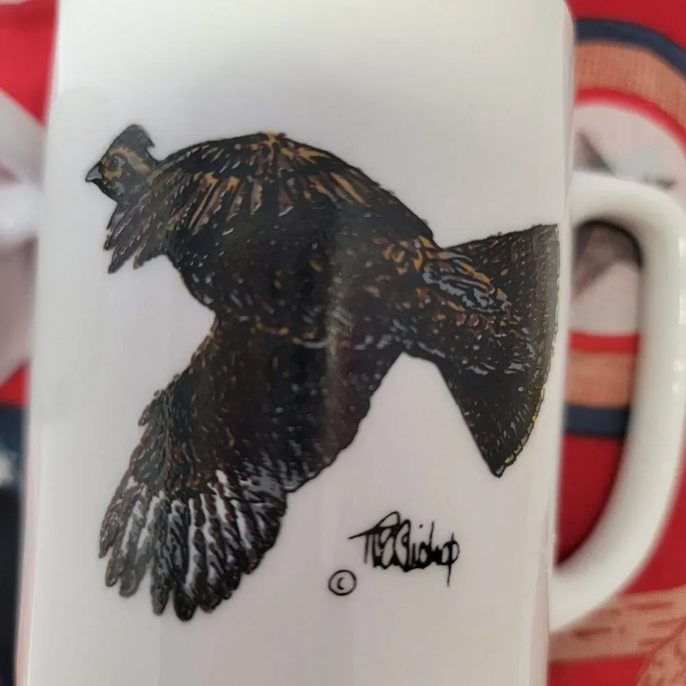 Richard E Bishop Waterfowl and Upland Game Birds Porcelain Coffee Mugs Set of 4